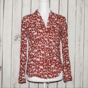 Anthropologie “ animal” print button down